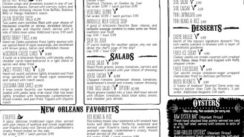 North Of The Bayou menu