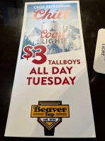 Beaver Tap menu