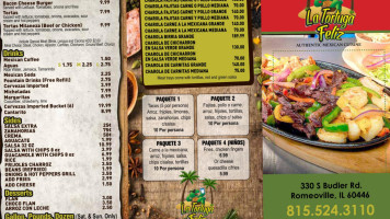 La Tortuga Feliz menu