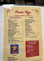 Punto Rojo menu