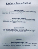 Steve's Pinehurst Tavern menu