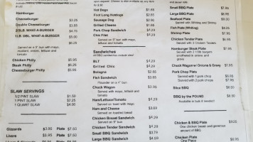 Pauline Bridgeman's Barbecue menu