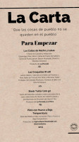 El Cuartel De Santa María menu