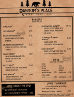 Ransom's Place menu