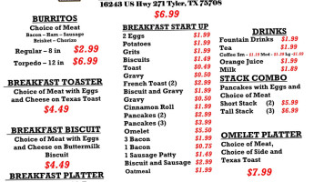 Texas Best Smokehouse menu