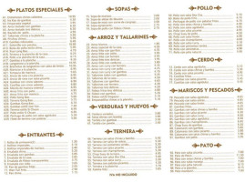 Restaurente Gran Rio menu