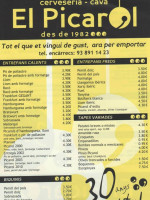 El Picarol menu