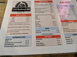 L B Roadhouse Bbq menu