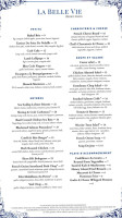 La Belle Vie Kitchen menu