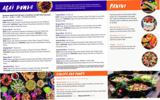 Vitality Bowls menu