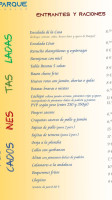 Alparque Valdeluz menu