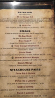 Thee Garage Steakhouse menu