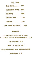 Auction Yard Café menu