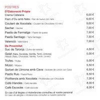 Catalunya (casa Perez) menu