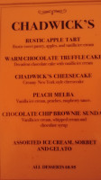 Chadwick's menu