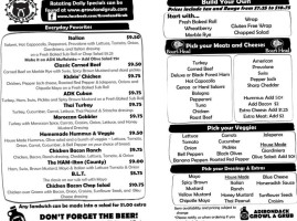 Adirondack Growl Grub menu