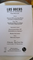 Las Rocas menu