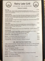 Rainy Lake Grill menu