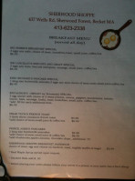 Sherwood Shoppe menu