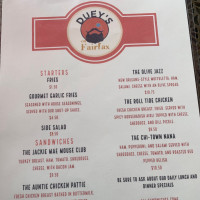 Duey's On Fairfax menu