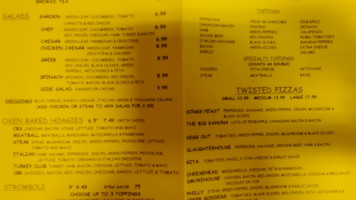 Twisted Pizza Blairsville menu