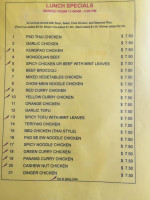 Simi Thai Cuisine menu