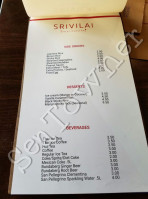 Srivilai Thai Cuisine menu