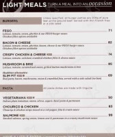 Fego Caffe menu