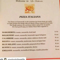 La Trattoria Stanford menu