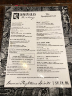 Deacon Giles Distillery menu