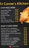 Tj Corner's Kitchen menu