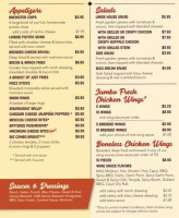 Brewster's Pub menu