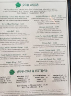 Donovan's Irish Pub menu