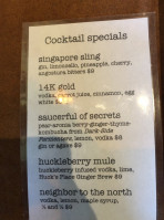 Spotted Bear Spirits menu