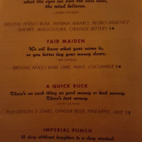 The Rum House menu