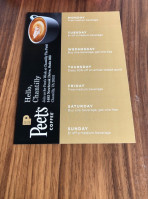 Peet's Coffee menu