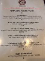 Hank Hudson Brewing Company menu