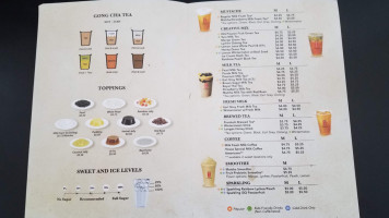 Gong Cha menu