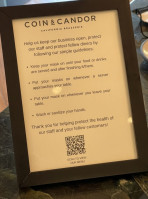 Coin Candor menu