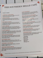 The Southern Belle Café menu