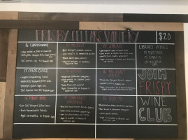 Frisby Cellars Winery menu