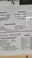 Panaderia Diana menu