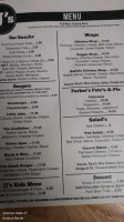 Pj's Pub Hall menu