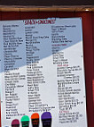 Snow Cones menu