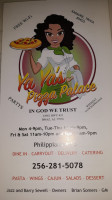 Yaya's Pizza Palace menu