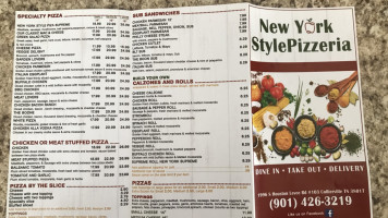 New York Style Pizzeria menu