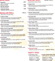 Sakura Ichiban Express menu