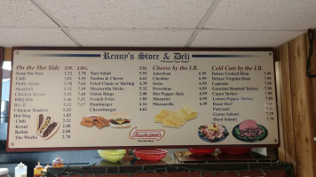 Renny's Store Deli menu