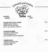 Restaurace Zámeček Pod Hradem menu