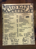 The Feed Barn menu